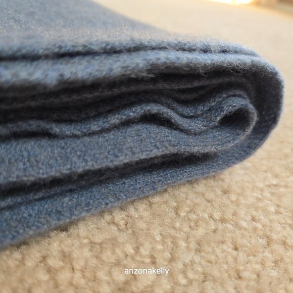 NWOT Margaret O'Leary Cashmere Scarf Greyish Blue - Picture 12 of 13